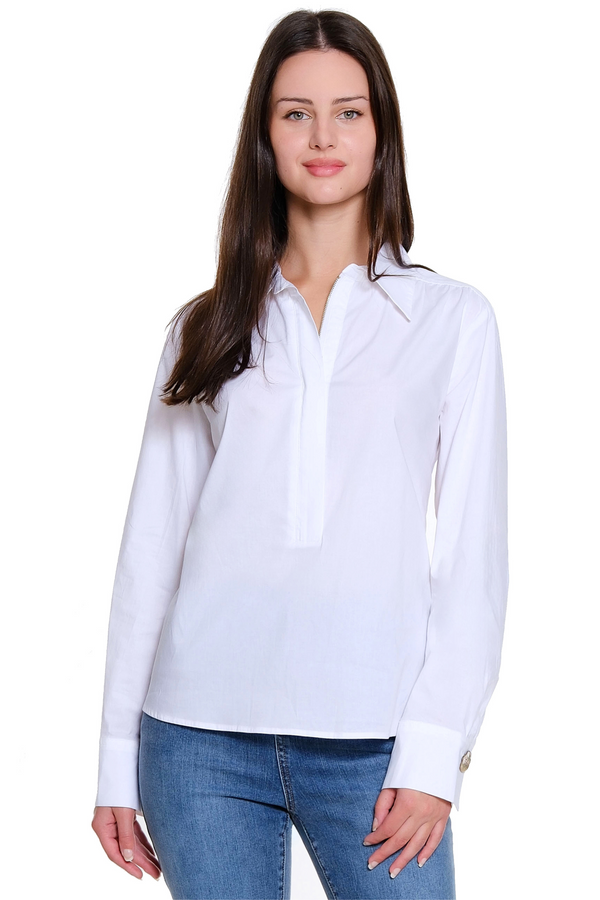Zip Front Shirt - White