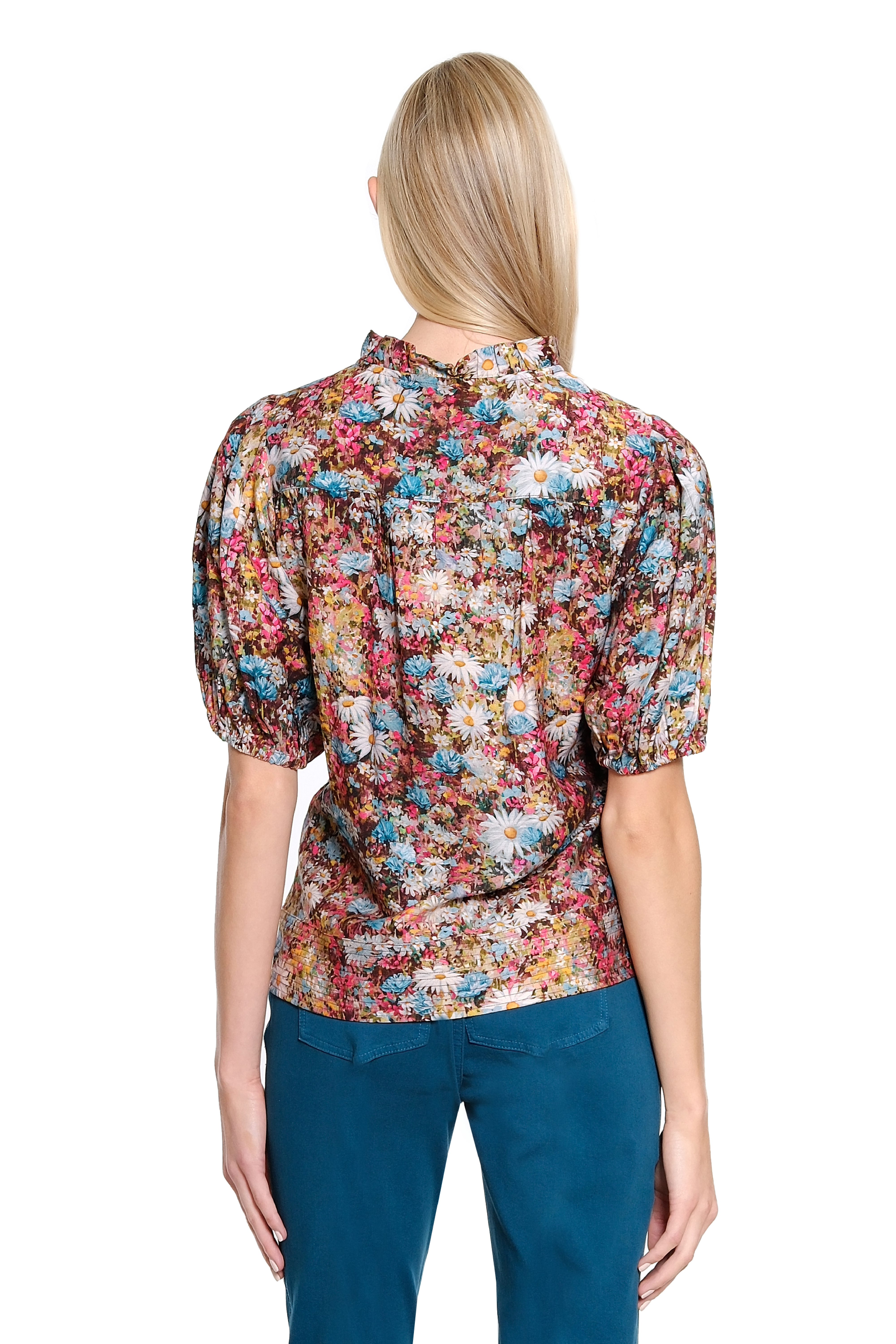 Split Neck Printed Popover Top - Multi - view 2