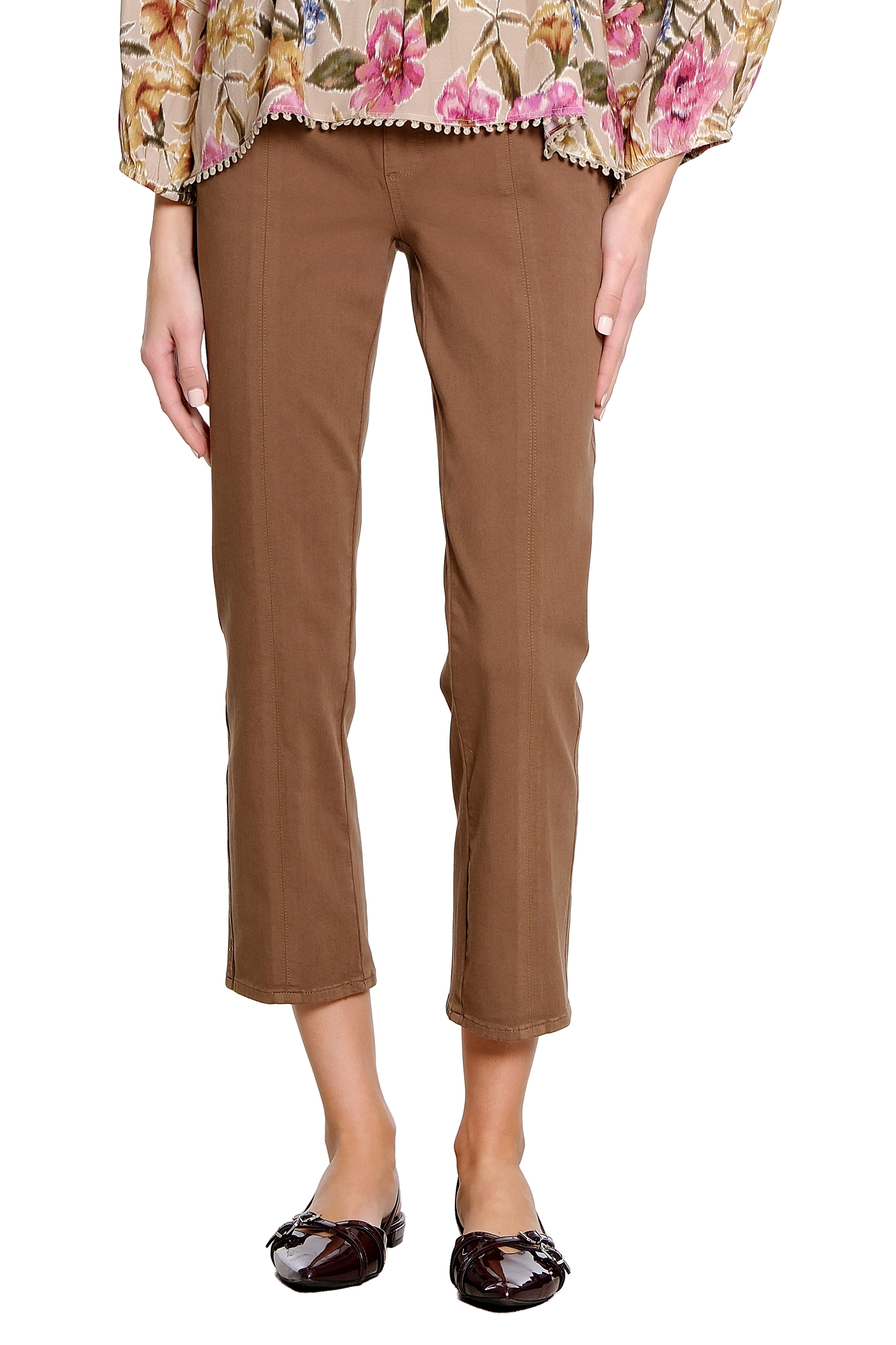 Pull On Straight Leg Ankle Jean - Dark Olive