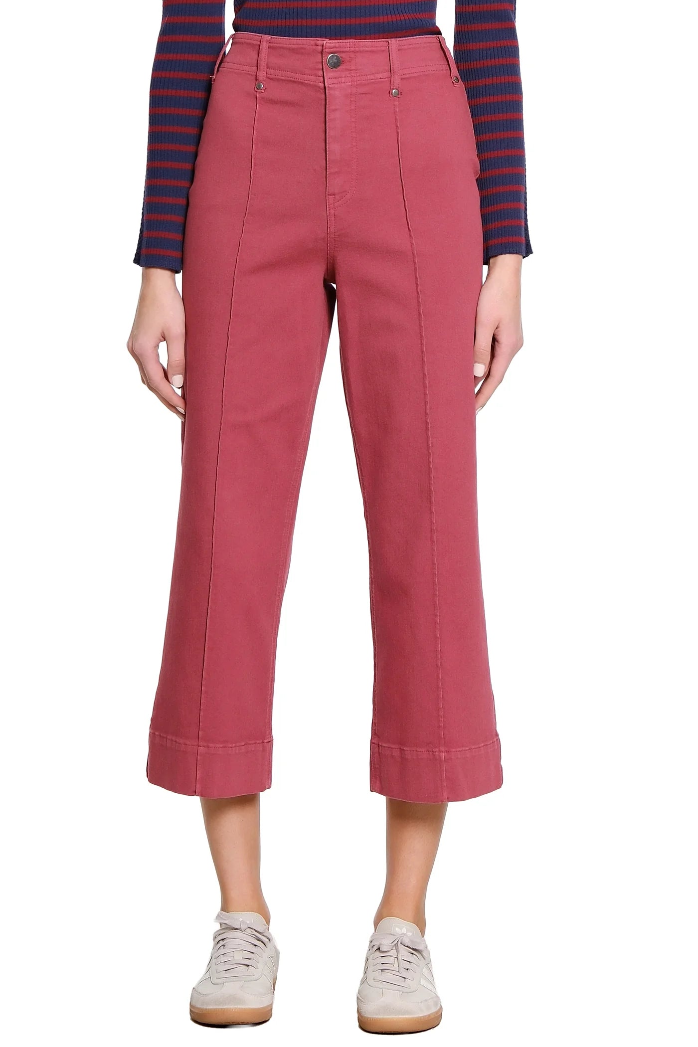The Embroidered Denim Top & Rose Wide-Leg Crop Bundle