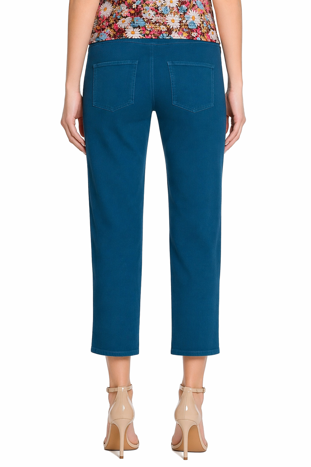 Pull On Straight Leg Ankle Jean - Dark Teal - view 2
