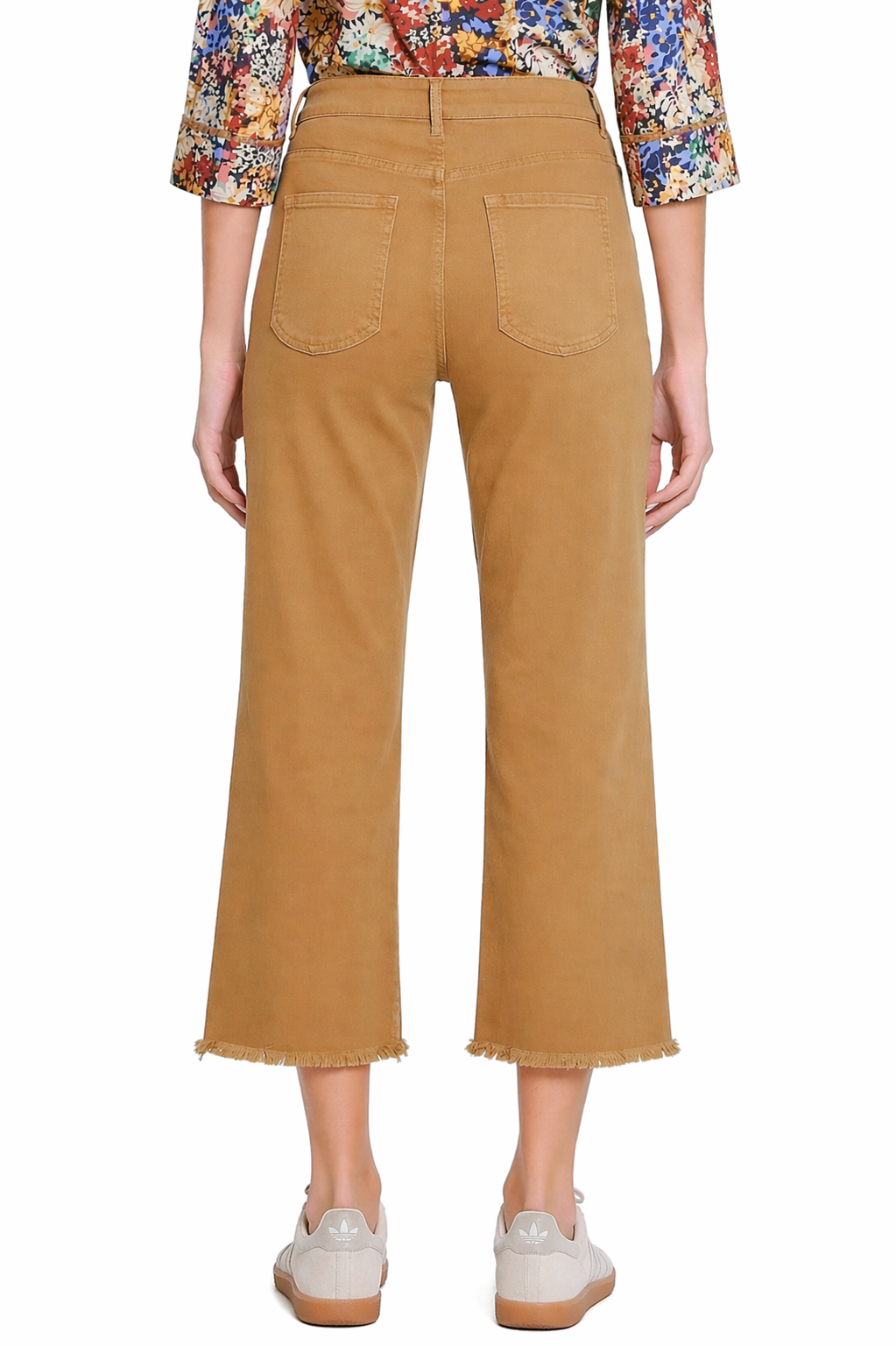 Wide Leg Crop Jean with Pleated Pocket Detail - Bronze - view 2