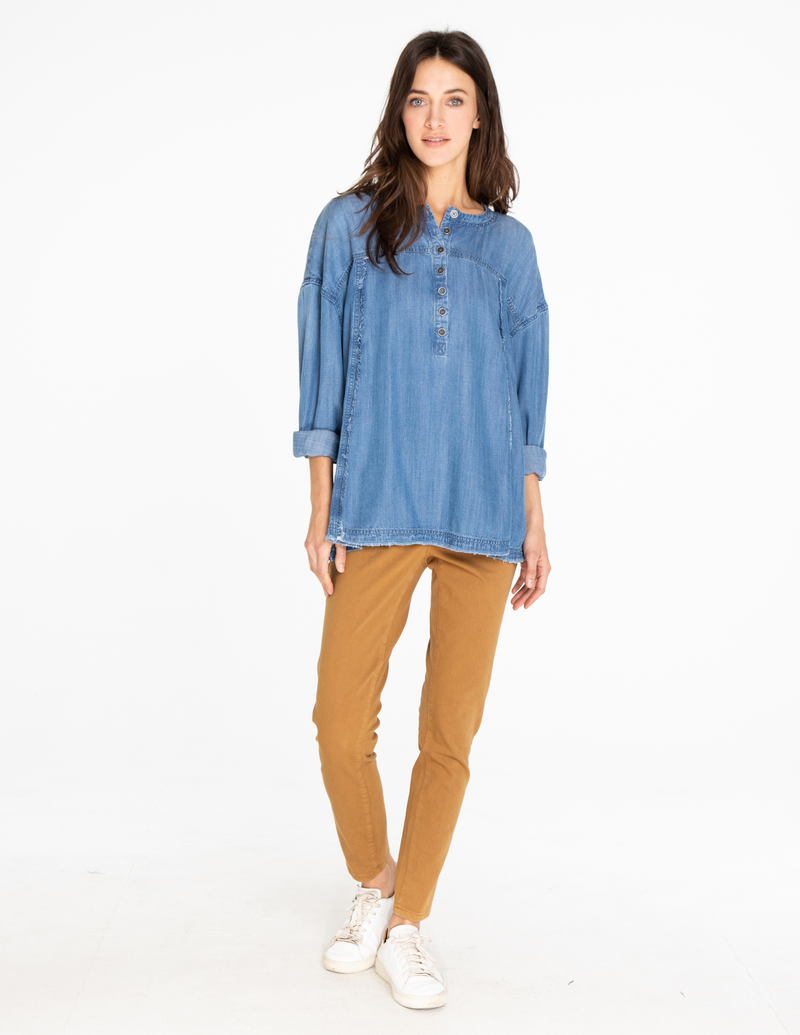 4 WAY STRETCH PULL ON SKINNY ANKLE JEAN - Bronze