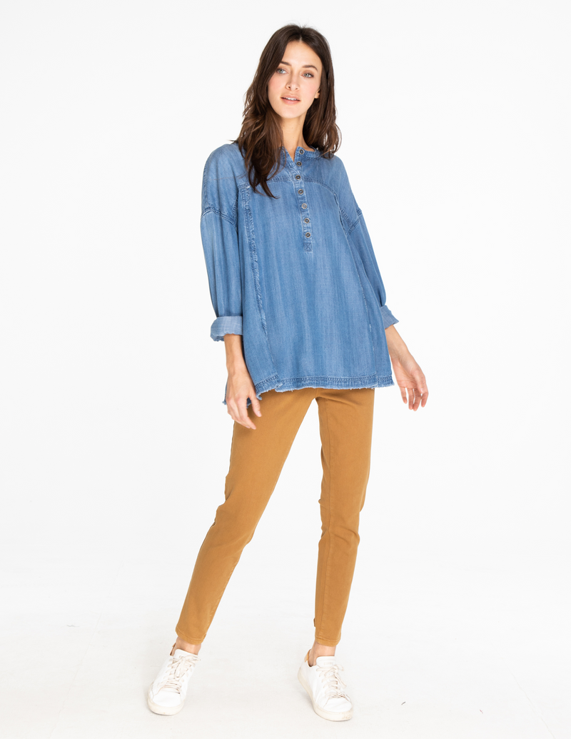 4 WAY STRETCH PULL ON SKINNY ANKLE JEAN - Bronze
