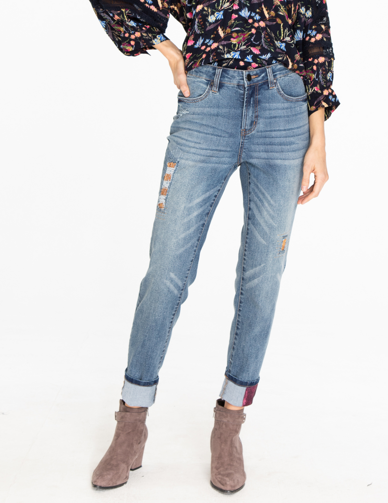 Patch Jean - Medium Indigo