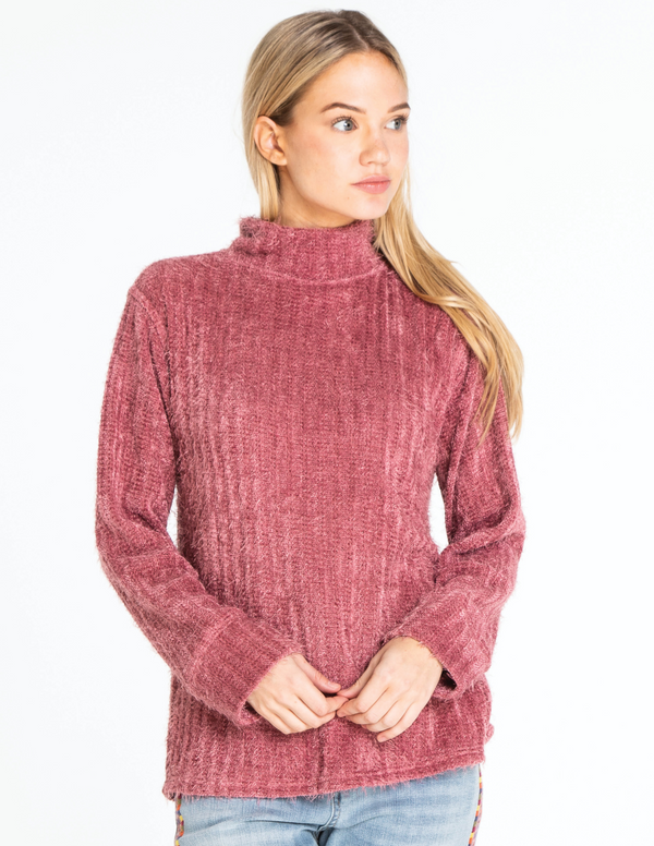 Mock Neck Top - Dusty Rose