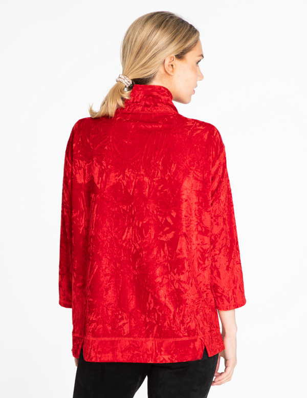 Funnel Neck Tunic - Dark Red