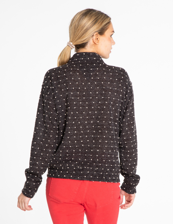 Popcorn Knit Top - Dark Charcoal