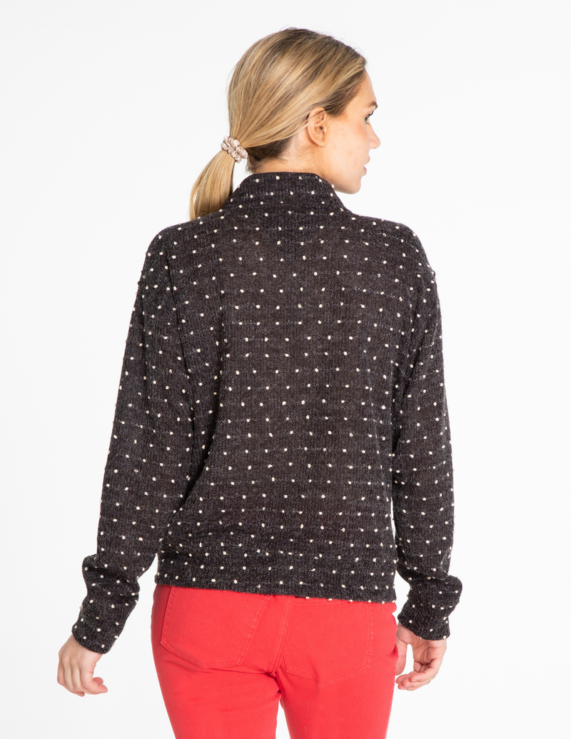 Popcorn Knit Top - Dark Charcoal