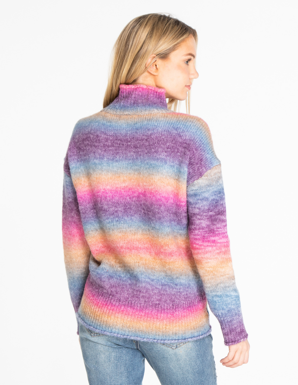 Mock Neck Ombre Sweater - Multi