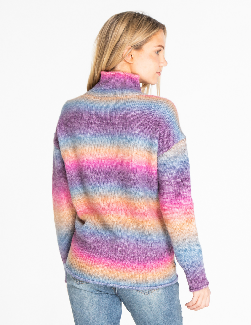 Mock Neck Ombre Sweater - Multi