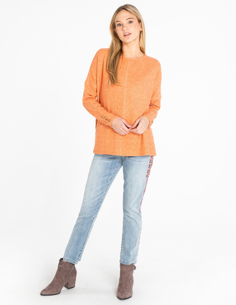 Side Stripe Embroidered Jean - Multi