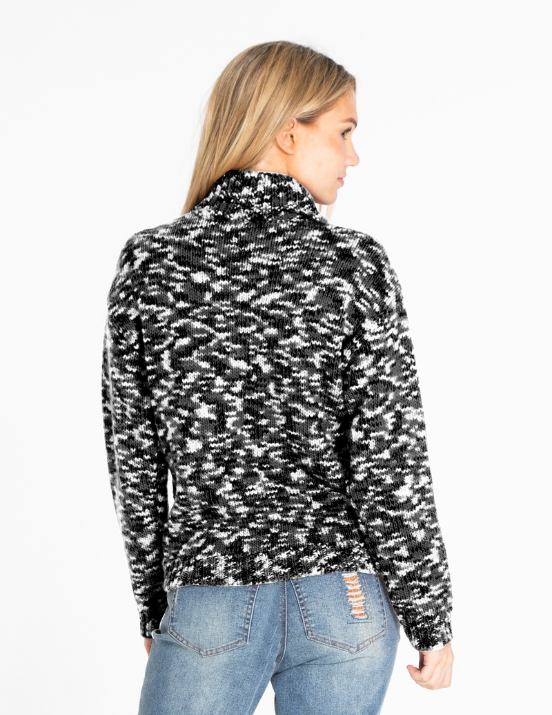 Space Dye Sweater - Black/White