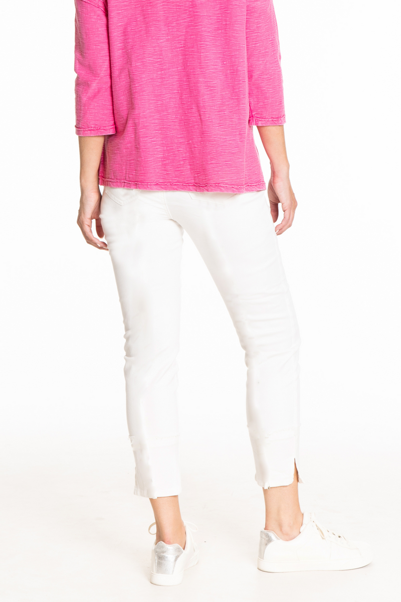 Mid Rise Crop Jean - White