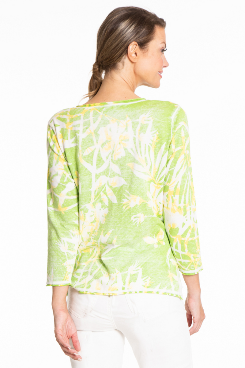 Reverse Printed Pullover - Soft Lime