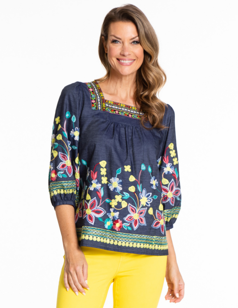 Square Neck Top - Multi