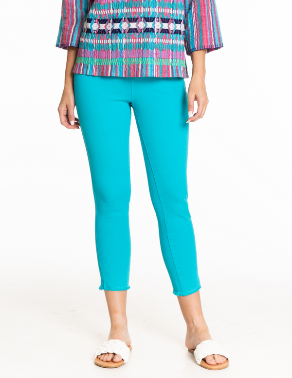 Stretch Crop Jean - Turquoise