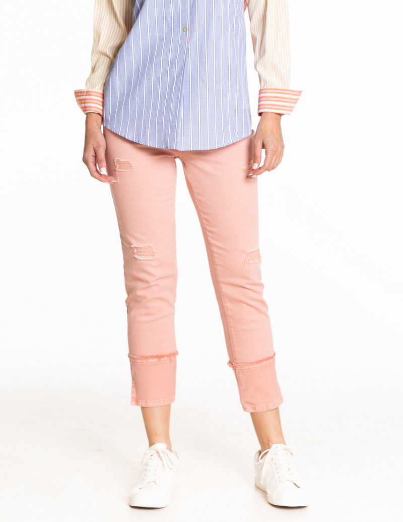 Mid Rise Crop Jean - Blush