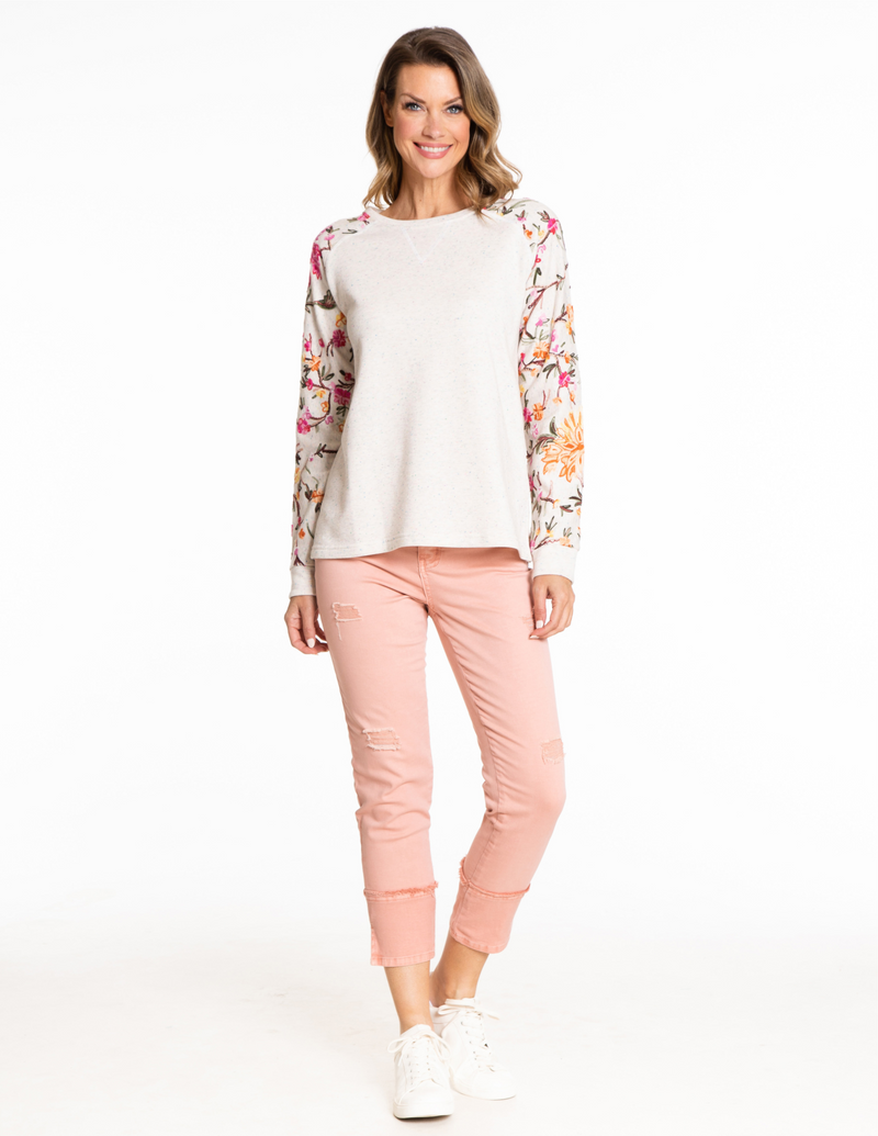 Mid Rise Crop Jean - Blush