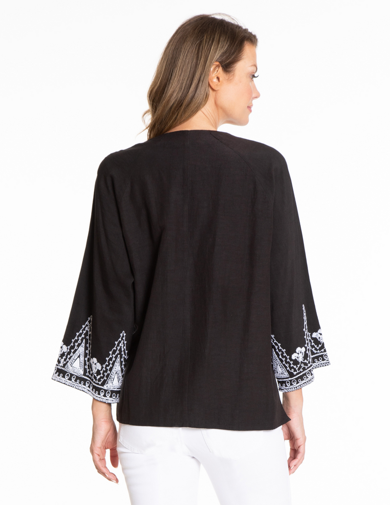 Dory Embroidered Top - Black