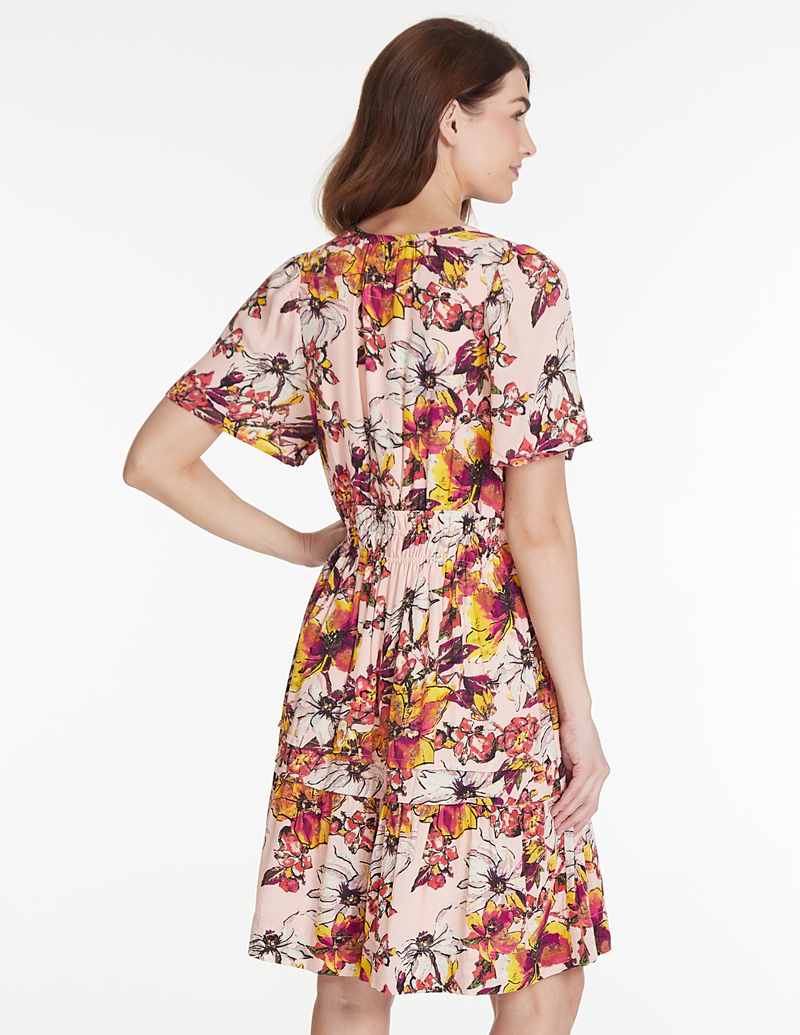 Smocked Printed Dress - Multi